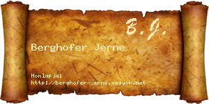 Berghofer Jerne névjegykártya